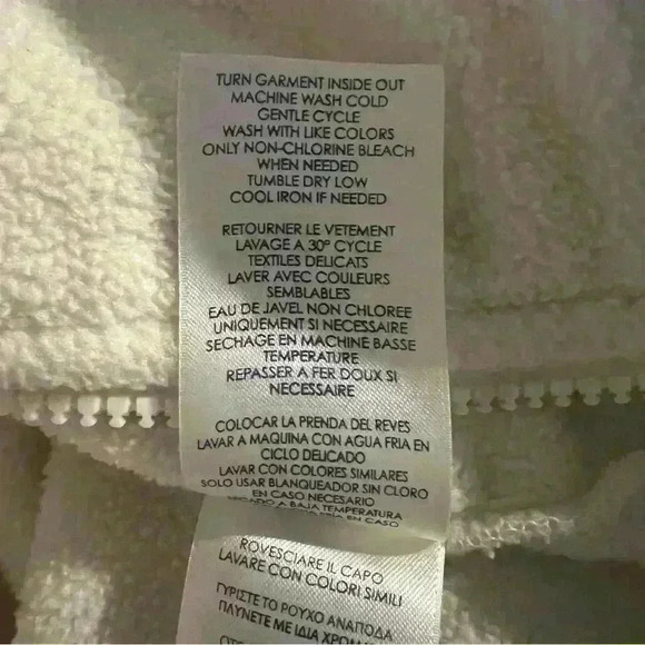 Chaos Sport Full Zip Off White Fleece Jacket Sweatshirt - Picture 8 of 8